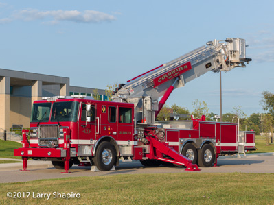 Coldwater Fire Department MI Seagrave Marauder II fire trucks AerialScope tower shapirophotography.net Larry Shapiro photographer